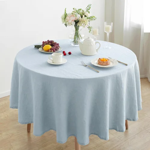 Miniatura 23 de Linen World - Mantel de lino de otoño de 55 x 55 pulgadas, mantel rectangular lavable de lino francés para comedor, al aire libre, bodas