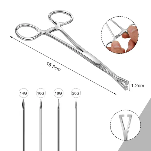 Miniatura 3 de Juego de 25/33 piercings de acero inoxidable para nariz, lengua, cartílago, ceja, ombligo, ombligo, cartílago, cejas, ombligo, 25/33 unidades, 18/33