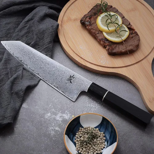 Miniatura 5 de SAMCOOK Cuchillo Kiritsuke de chef - Cuchillo profesional de 8 pulgadas de damasco afilado - Cuchillo de cocina Gyuto de acero inoxidable VG-10