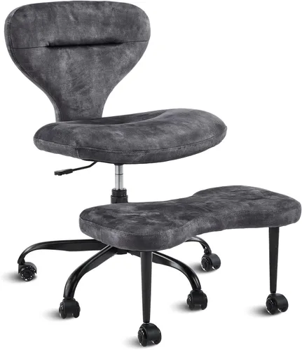 YFO Silla ergonómica de oficina con patas cruzadas y silla de meditación para TDAH con ruedas silenciosas para silla de escritorio de oficina en