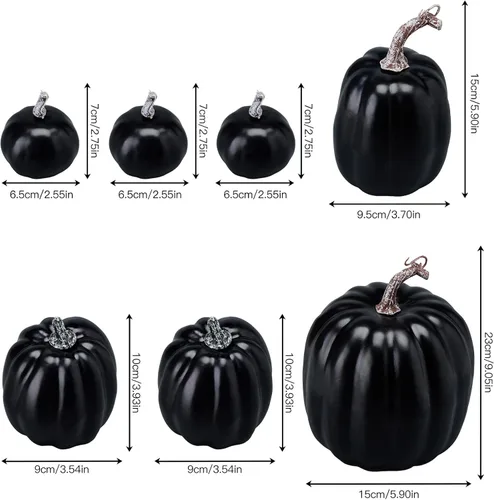 Miniatura 5 de woshilaocai 7 calabazas artificiales para decoración de otoño, cosecha, Acción de Gracias, Halloween, vacaciones, decoración de casa de campo