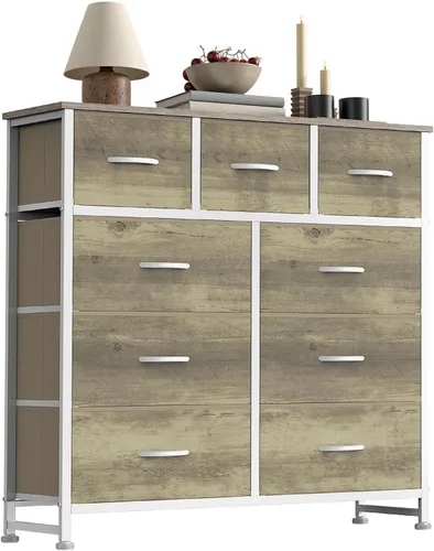 Miniatura 23 de Sweetcrispy Cómoda de 7 cajones con cubos de tela, torre organizadora de almacenamiento de tela para dormitorio, armario, pasillo, entrada, cómoda