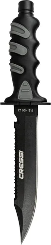 Miniatura 5 de Cressi Cuchillo grande grande con funda – Revestimiento negro templado AISI 420 Hoja de acero inoxidable japonés – Gigante: Diseñado en Italia