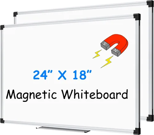 XBoard Pizarra Blanca Magnética de Borrado en Seco de 24 x 18 Pulgadas, Pequeña Pizarra Blanca Colgante para Pared con Bandeja para Marcadores |
