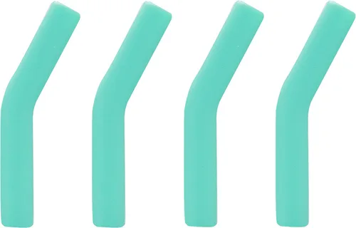 Zibtes - 4 puntas de silicona para pajitas - Fundas de goma de metal de grado alimenticio para pajitas solo para popotes de acero inoxidable de 1/3