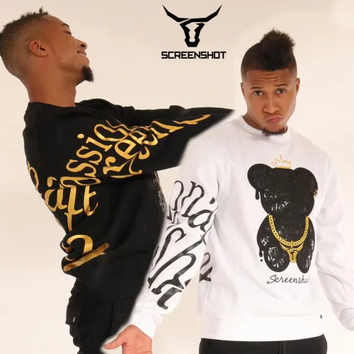 Miniatura 3 de SCREENSHOT Sudadera con cuello redondo de estilo urbano de Nueva York con graffiti y hip hop para hombre