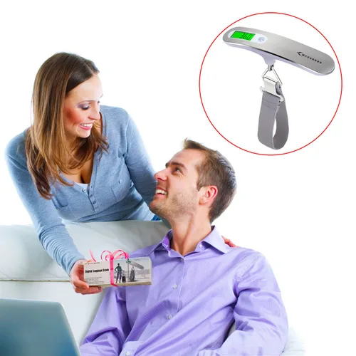 Miniatura 7 de MYCARBON Báscula digital para equipaje, báscula colgante de alta precisión de 110 lb50 kg con pantalla retroiluminada, perfecta para viajes y hogar