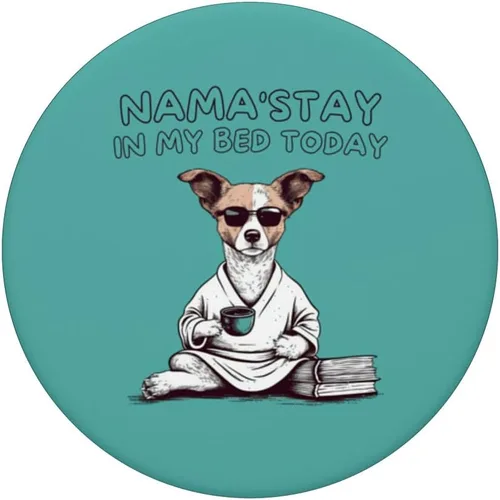 Miniatura 3 de Nama'stay In My Bed Today, Funny Dog Yoga PopSockets Swappable PopGrip
