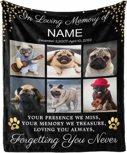 Miniatura 6 de in Loving Memory of Dog - Manta de memoria personalizada de collage de fotos de mascotas, manta suave y manta de 30 x 40 pulgadas, regalo