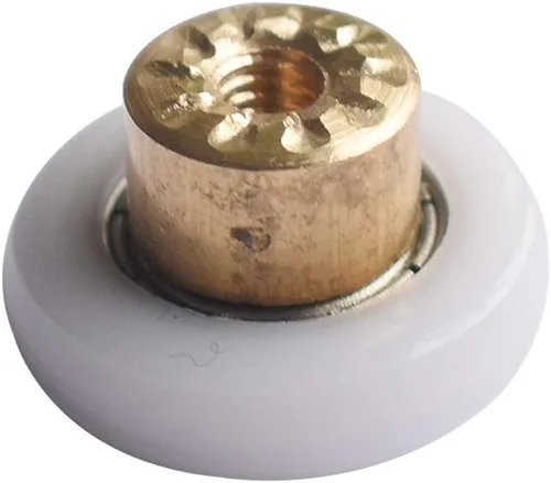 Miniatura 3 de Paquete de 4 poleas de puerta corredera de vidrio, para baño, rodillos, corredores/ruedas, fuerte capacidad de carga, ultra silenciosas