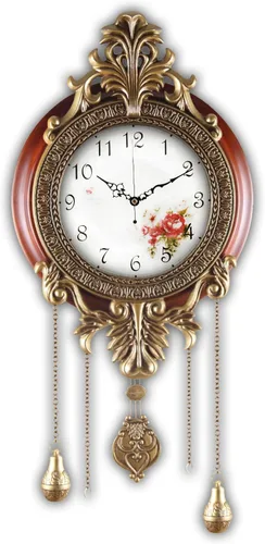 Miniatura 9 de Aero Snail Reloj de pared con péndulo oscilante, estilo retro vintage, mano de obra de arte de metal de madera maciza, mecanismo importado