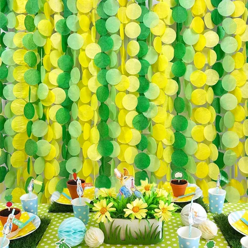 Miniatura 41 de Decoración para fiestas: telón de fondo amarillo degradado y papel de seda para cumpleaños, baby shower y más