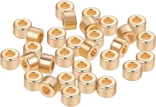 Miniatura 9 de BENECREAT - 40 piezas de cuentas de filigrana redondas huecas bañadas en oro de 18 quilates, cuentas de filigrana huecas chapadas en oro, cuentas