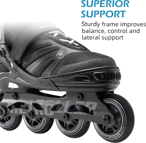 Miniatura 2 de METROLLER Patines en línea para mujeres, patines en línea ajustables para adultos, para adolescentes y niños Blanco