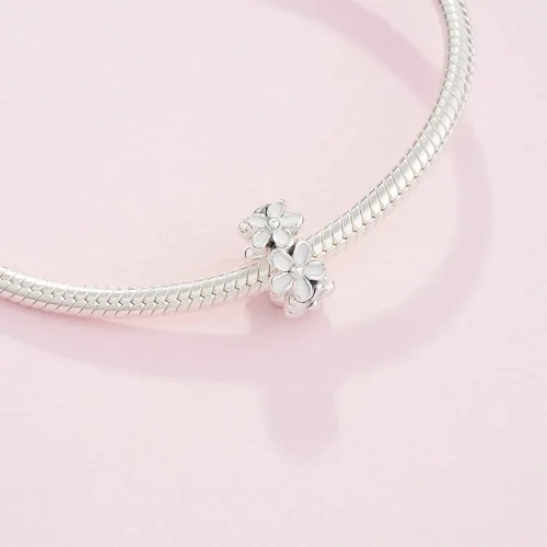 Miniatura 5 de PANDORA Jewelry - Abalorio espaciador de margaritas blancas Impresionantes pulseras con dijes de flores Encanto perfecto para mamá, hermana, hija