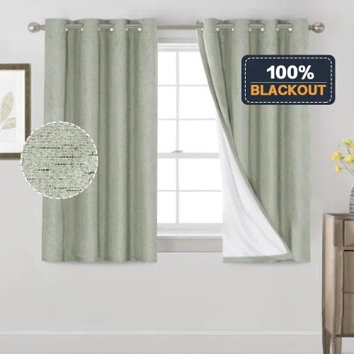 Miniatura 6 de Primitive - Cortinas opacas 100 % de lino texturizado natural para dormitorio, sala de estar, cortinas para ahorra energía, tela de arpillera