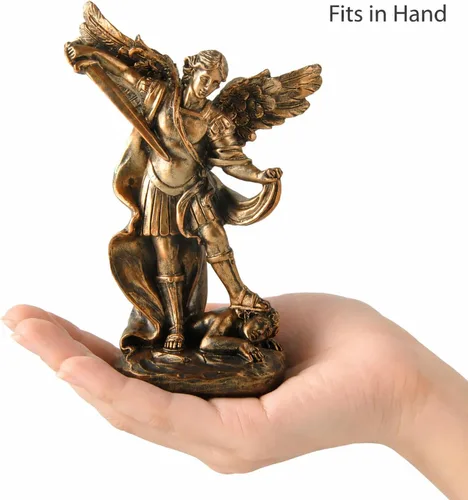 Miniatura 4 de Estatua de San Miguel Arcángel - El Gran Protector Santo Arcángel Miguel Derrotó al Dragón Malvado, Escultura de Ángel de Batalla Coleccionable