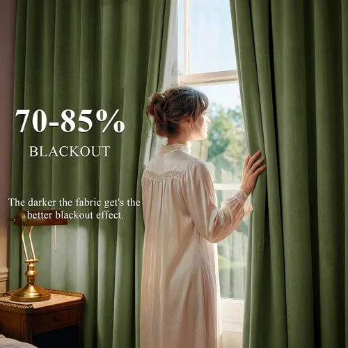 Miniatura 191 de StangH Cortinas de Terciopelo Verde Esmeralda de 96 Pulgadas - Cortinas Opacas de Terciopelo de Lujo Súper Suaves, Elegante Cobertura de Ventana