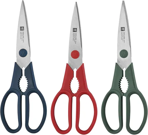 ZWILLING Now S - Juego de tijeras de 3 piezas, azul, rojo y verde Negro