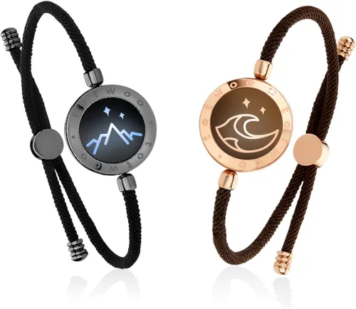 TOTWOO Long Distance Touch Bracelets for Couples, Vibration & Light up for Love Couples Bracelets | Long Distance Relationship Gifts for Girlfriend