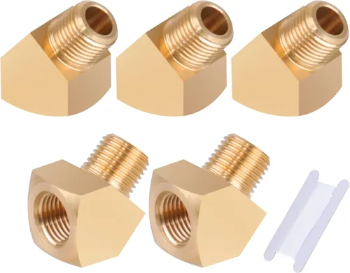 Miniatura 15 de 2 unids 1/8 "accesorios de latón de 90 grados Barstock Street Elbow 1/8 "NPT macho tubo a 1/8 "NPT hembra codo de tubo forjado accesorios de tubería