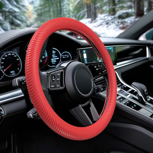 Miniatura 10 de WOCOCN Funda para volante de automóvil, funda delgada de silicona antideslizante para hombres y mujeres, accesorios interiores universales