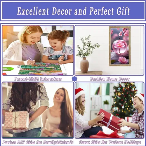 Miniatura 6 de Kits de pintura de diamantes para adultos, arte de diamantes de imitación 5D, pintura por números para adultos, kit de bordado de diamantes