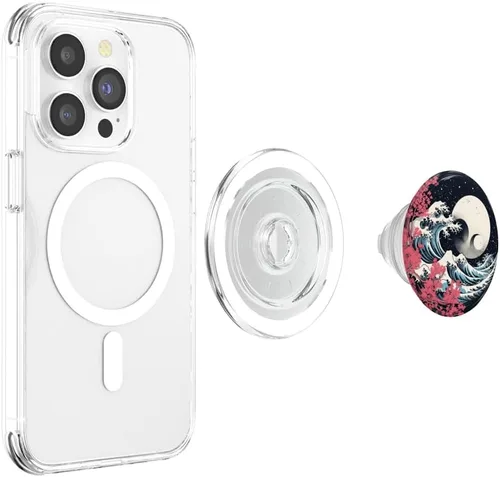 Miniatura 4 de Japón Cherry Blossom Yin Yang Bonsai Great Wave Moon Night PopSockets MagSafe PopGrip para iPhone