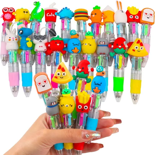 Miniatura 22 de CZWZ 8 piezas de bolígrafos de cuentas navideños, bolígrafos de plástico con cuentas y cuentas de silicona multicolor, bolígrafos navideños