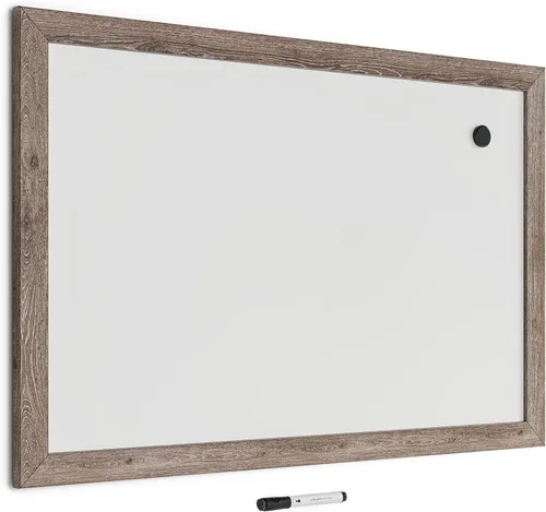 Miniatura 2 de U Brands Decor - Pizarra magnética de borrado en seco, 36 x 48 pulgadas, marco de madera rústica