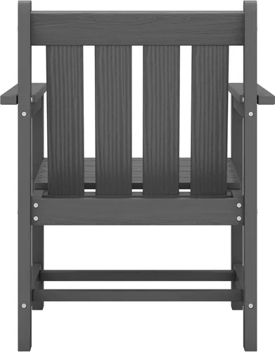 Miniatura 12 de SERWALL - Juego de muebles de patio de 3 piezas estilo bistró, juego de sillas Adirondack para todo clima con mesa auxiliar, juego de muebles de Gris
