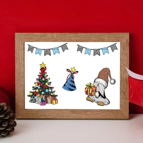 Miniatura 3 de Sello transparente para árbol de Navidad para hacer tarjetas y decoración de álbumes de fotos, sellos de goma de Papá Noel, bombilla de Navidad