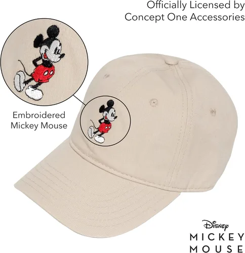 Miniatura 4 de Concept One Disney Mickey Mouse Embroidered Cotton Adjustable Dad Hat with Curved Brim