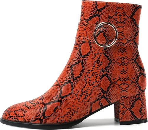 Miniatura 2 de SKYSTERRY Botas altas de tacón bajo grueso para mujer con cremallera y puntera redonda, de 2 pulgadas