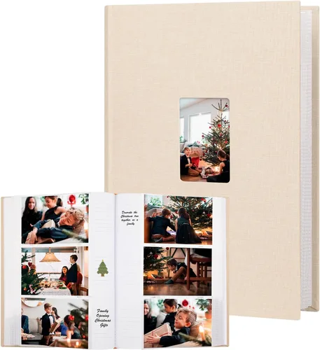 Miniatura 12 de Álbum de fotos de 450 bolsillos de 4 x 6 pulgadas con espacio de escritura, cubierta de lino de gran capacidad, libro con capacidad para 450 fotos
