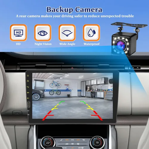 Miniatura 6 de Hikity Estéreo inalámbrico de 9 pulgadas para Apple Carplay inalámbrico Android Auto, pantalla táctil, radio AM/FM, receptor de audio para automóvil