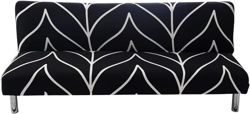 Miniatura 16 de MIFXIN Funda elástica para sofá cama sin brazos, funda de elastano para futón, plegable, sin reposabrazos, protector de muebles para sofá cama