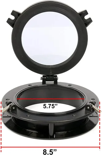 Miniatura 2 de Amarine Made 2 piezas de lancha yate de apertura redonda Portlight Porthole de 8.5 pulgadas de repuesto para ventana de orificio de puerto - vidrio