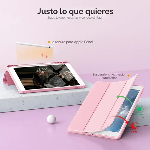 Miniatura 5 de VIKESI - Funda para iPad de 9ª / 8ª / 7ª generación de 10.2 pulgadas (lanzada en 2021/2020/2019), parte trasera transparente, cubierta de marco