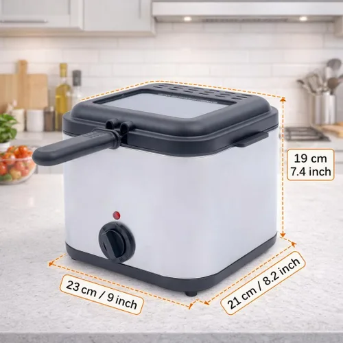 Miniatura 4 de Freidora Profesional para el Hogar con Ventana de Visualización - 2.6Qt de Acero Inoxidable, Potencia de 1000W, Temperatura Ajustable y Cesta