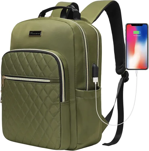 Miniatura 13 de Modoker - Mochila vintage para laptop, para mujeres y hombres, mochila para la escuela y la universidad