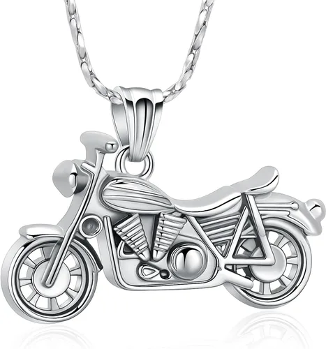 Miniatura 6 de Imrsanl Joyería de cremación para cenizas, motocicleta, automóvil pequeño, collar de urna de tractor para cenizas para hombres, recuerdo