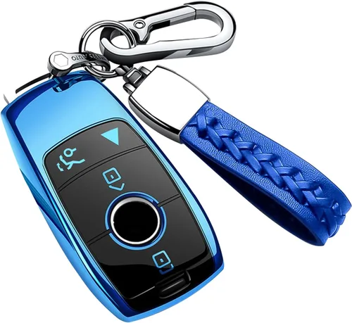 Miniatura 13 de Compatible con funda para llavero Mercedes Benz con llavero, TPU suave protección de 360 grados para GLA GLE GLS 2020-2025 Clase S 2019-2023 Clase E