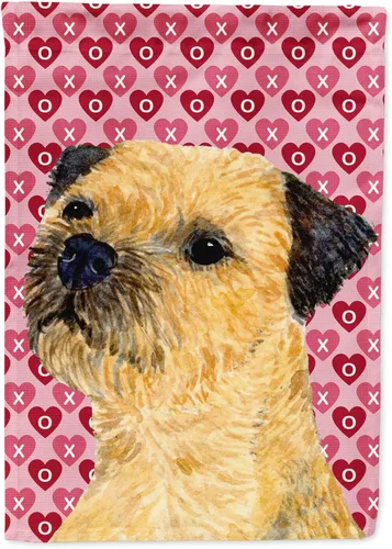 Miniatura 291 de Caroline's Treasures SS4484GF Bandera de jardín con diseño de bulldog inglés y corazones para el Día de San Valentín, bandera decorativa para patio