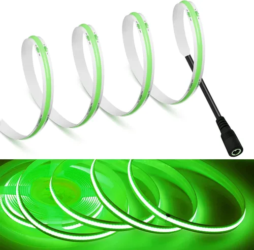 Miniatura 27 de MDee】Tira de luces LED COB de 3000K blanco cálido 1.64 pies/0.5m 5V cinta de luces LED flexibles CRI 90+ 800LM/m 320LEDs/m para decoración