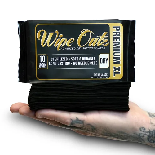 Miniatura 4 de Wipe Outz Toallas de tatuaje extragrandes DRY – Toallitas de tatuaje prémium para durante el tatuaje y el cuidado posterior, cuidado posterior