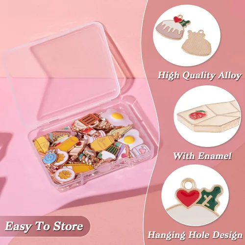 Miniatura 6 de Craftdady Encantos colgantes esmaltados con dijes de alimentos, animales, flores, encantos bonitos, dijes de frutas de metal colorido, ornamento
