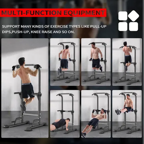 Miniatura 7 de Z ZHICHI Pull Up Dip Station For Home Gym Strength Training Fitness Workout Station Chin-Ups Push-Ups Pull-Ups Dip-Ups 330LBS T055CDC