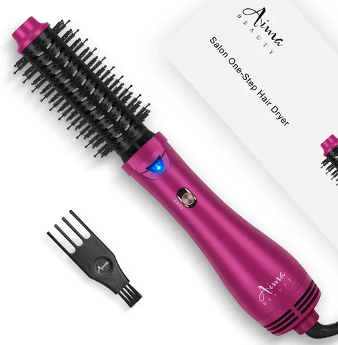 Miniatura 11 de Cepillo secador de cabello, Aima Beauty 4 en 1 con función de alisador y rizador de aire caliente, herramienta de peinado para mujeres, azul Azul