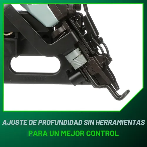 Miniatura 7 de Metabo HPT NT65MA4 - Pistola de clavos con soplador de aire, clavadora neumática preferida por profesionales para molduras de corona, molduras